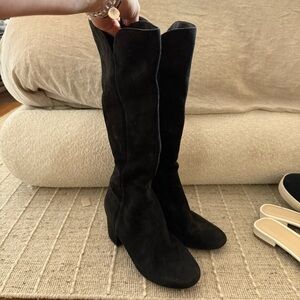Cole Haan Black Suede Knee-High Women's Boots